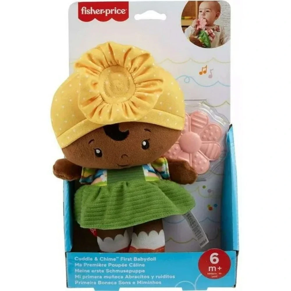 Fisher-Price Cuddle & Chime 1st Babydoll Dark Complexion w/ Teether for 6mo+ NEW